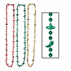 Beistle 57262, Fancy dress beads, Assorted colours, 6 pc(s)