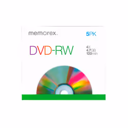 Memorex 4x DVD-RW Media (5 Pack)