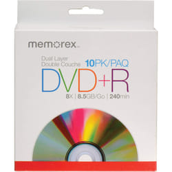 Memorex DVD+R Double-Layer Recordable Discs-DVDR DL  8X  8.5GB [10 in Pack]