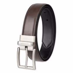 Tommy Hilfiger Men's Reversible Leather Belt - Casual for Mens Jeans with Double Sided Strap and Silver Buckle brown/black ...