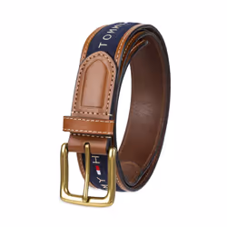 Tommy Hilfiger Men's Ribbon Inlay Belt (Pack of 1) (Regular Sizes & Big and Tall) Navy 34