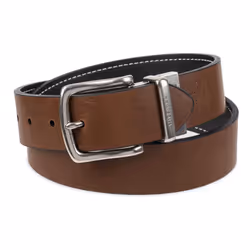 Tommy Hilfiger Men's Reversible Leather Belt - Casual for Mens Jeans with Double Sided Strap and Silver Buckle  Navy  36