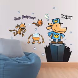 RoomMates RMK5333GM Dogman Giant Peel and Stick Wall Decals  Blue  Orange  Black