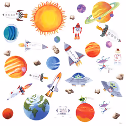RoomMates RMK1316SCS Outer Space Peel and Stick Wall Decals