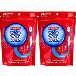 Colgate Max Fresh Wisp Disposable Mini Toothbrush  Peppermint - 24 Count  2-Pack
