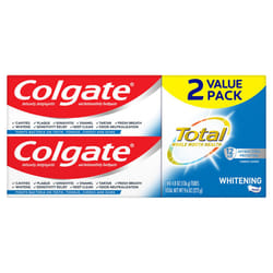 Colgate Total Whitening Toothpaste with Stannous Fluoride and Zinc  Sensitivity Relief and Cavity Protection Mint  4.8 Oz (Pack of 2)