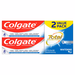 Colgate Total Toothpaste Whitening Gel Whitening Mint 4.8 Ounce (Pack of 2)