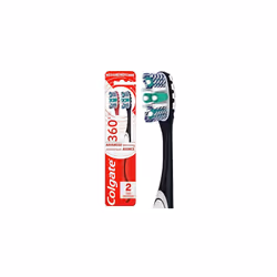 360 Optic White Advanced Toothbrush, Medium Toothbrush for Adults,2 Count (Pack of 1)