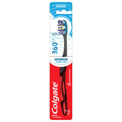 Colgate 360 Advanced Floss-Tip Bristles Toothbrush  Medium Toothbrush  1 Pack