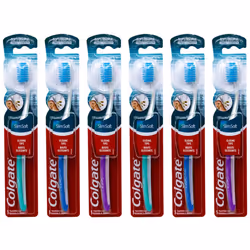 Colgate Slim Soft Toothbrush Gliding Tips Compact Soft (Colors Vary) - Pack of 6