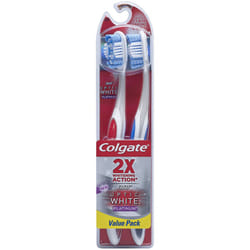 Colgate 360 Degree Adult Full Head  Medium Twin Toothbrush  2 Count