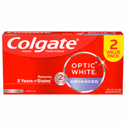 Colgate Optic White Advanced Teeth Whitening Toothpaste 2% Hydrogen Peroxide Toothpaste Sparkling White 4.5 Oz 2 Pack