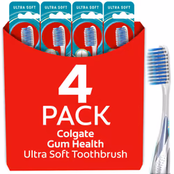 Colgate Gum Health Extra Soft Toothbrush for Sensitive Gums with Deep Cleaning Floss-Tip Bristles - 4 Count