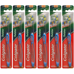 Colgate Slimsoft Floss-Tip Charcoal Toothbrush (Pack of 6)