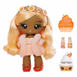 MGA Entertainment Yummiland Large Doll + Lipgloss Pet- Piper Peach, Mini doll, Female, 4 yr(s), Boy/Girl, Multicolour