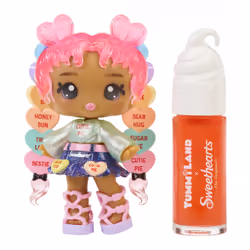 MGA Entertainment Yummiland Lip Gloss Doll - Pink (Lily Hearts), Mini doll, Female, 4 yr(s), Boy/Girl, 100 mm, Multicolour