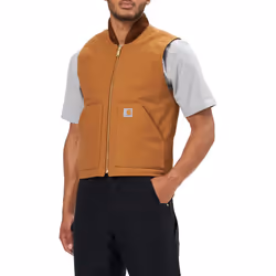 Carhartt Men's Arctic-Quilt Lined Duck Vest (Regular and Big & Tall Sizes) Brown 2X-Large