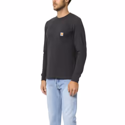 Carhartt Men's Loose Fit Heavyweight Long-Sleeve Pocket T-Shirt  Black