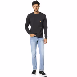 Carhartt Men's Loose Fit Heavyweight Long-Sleeve Pocket T-Shirt  Black