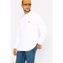 Carhartt Men's Loose Fit Heavyweight Long-Sleeve Pocket T-Shirt  White