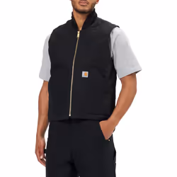 carhartt Mens Arctic-Quilt Lined Duck Vest Regular and Big & Tall Sizes  Black  X-Large
