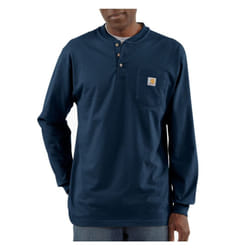 Carhartt Men's Big Loose Fit Heavyweight Long-Sleeve Pocket Henley T-Shirt  Navy  Large Tall