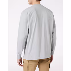 Carhartt Men's Big & Tall Loose Fit Heavyweight Long-Sleeve Pocket Henley T-Shirt  Heather Gray  3X-Large Tall