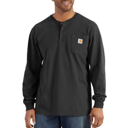 Carhartt Men's Big Loose Fit Heavyweight Long-Sleeve Pocket Henley T-Shirt  Black  Large Tall