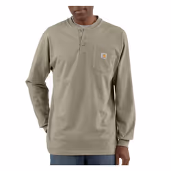 Carhartt Men's Big Loose Fit Heavyweight Long-Sleeve Pocket Henley T-Shirt  Desert  3X-Large Tall