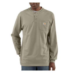 Carhartt Men's Big Loose Fit Heavyweight Long-Sleeve Pocket Henley T-Shirt  Desert  3X-Large Tall