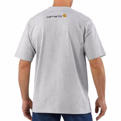 Carhartt Men's Loose Fit Heavyweight Short-Sleeve Logo Graphic T-Shirt Heather GrayX-Large