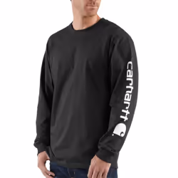 Carhartt Men Loose Fit Heavyweight Long-Sleeve Logo Sleeve Graphic T-S