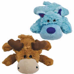 KONG Cozie Marvin The Moose Plush Dog Toy and Medium Cozie Baily The Blue Dog Toy Bundle