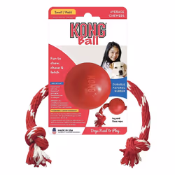 KONG Ball With Rope Dog Toy Small