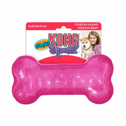 KONG - Squeezz Crackle Bone - Strong Indoor/Outdoor Dog Toy - For Medium Dogs (Assorted Colors)