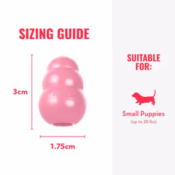 KONG Puppy - Natural Teething Rubber Chew Toy for Dogs - Stuffable Dog Toy for Extended Playtime - Chew & Fetch Toy for Puppies - for Small Puppies -