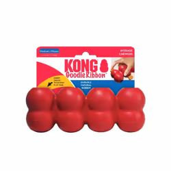 KONG Goodie Ribbon - Stuffable Natural Rubber Dog Toy - with Four Fillable Goodie Grippers for Enrichment Play - Bone-Shaped Chew Toy - for Medium Dog