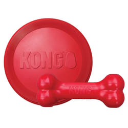 KONG - Goodie Bone and Flyer - Durable Rubber Chew Bone and Flying Disc - for Large Dogs