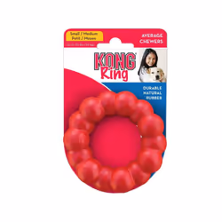 KONG Ring & Goodie Ribbon - Durable Rubber Dog Toys - Ring Chew Toy for Dog Dental Health - Treat Dispensing Rubber Bone Toy - Engaging KONG Rubber Do