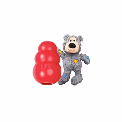 KONG - Classic and Wild Knots Bear - Dog Chew Toy and Stuffed Dog Rope Toy - for Small Dogs