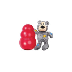 KONG - Classic and Wild Knots Bear - Dog Chew Toy and Stuffed Dog Rope Toy - for Small Dogs