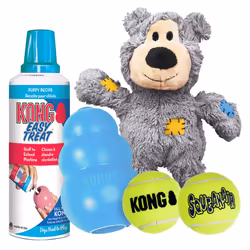 KONG Puppy Starter Dog Toy Kit - Interactive Puppy Toys - Puppy Toy Kit with SqueakAir Balls  Puppy Easy Treat  Wild Knots Be ...