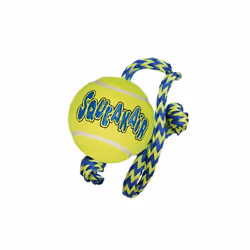 Kong Air Squeaker Tennis Ball With Rope Medium