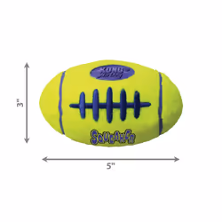 KONG - AirDog Squeaker Football - Squeaky Bounce and Fetch Toy  Tennis Ball Material - For Medium Dogs