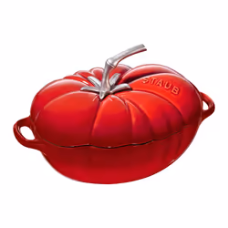 STAUB Cast Iron Dutch Oven 3-qt Tomato Cocotte Made in France Serves 2-3 Cherry
