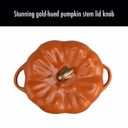 STAUB Ceramic 0.75-qt Petite Pumpkin  Oven & Stove Safe up to 572F  Pumpkin Dish  Baking Candy Burnt Orange