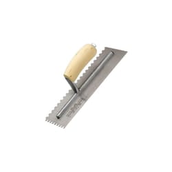 Marshalltown M702S Notched Trowel 11" x 4.1/2" Notch Size 6mm x 6mm Shaped Wooden Handle