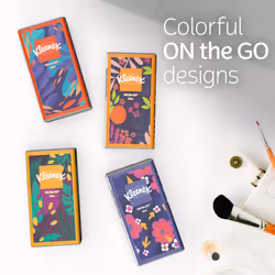Kleenex On-The-Go Facial Tissues  8 On-The-Go Packs  10 Tissues per Box  3-Ply (80 Total Tissues)  Packaging May Vary
