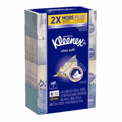 Kleenex Ultra Soft Facial Tissue Regular Pack of 4 3 ply White 480 Count Pack of 4