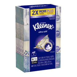 Kleenex Ultra Soft Facial Tissue Regular Pack of 4  3 ply  White  480 Count Pack of 4